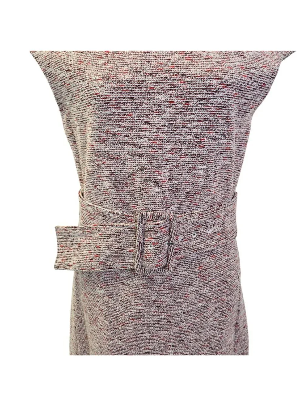 Theory Fancy Tweed Mod Belted Mini Shift Dress Size 8